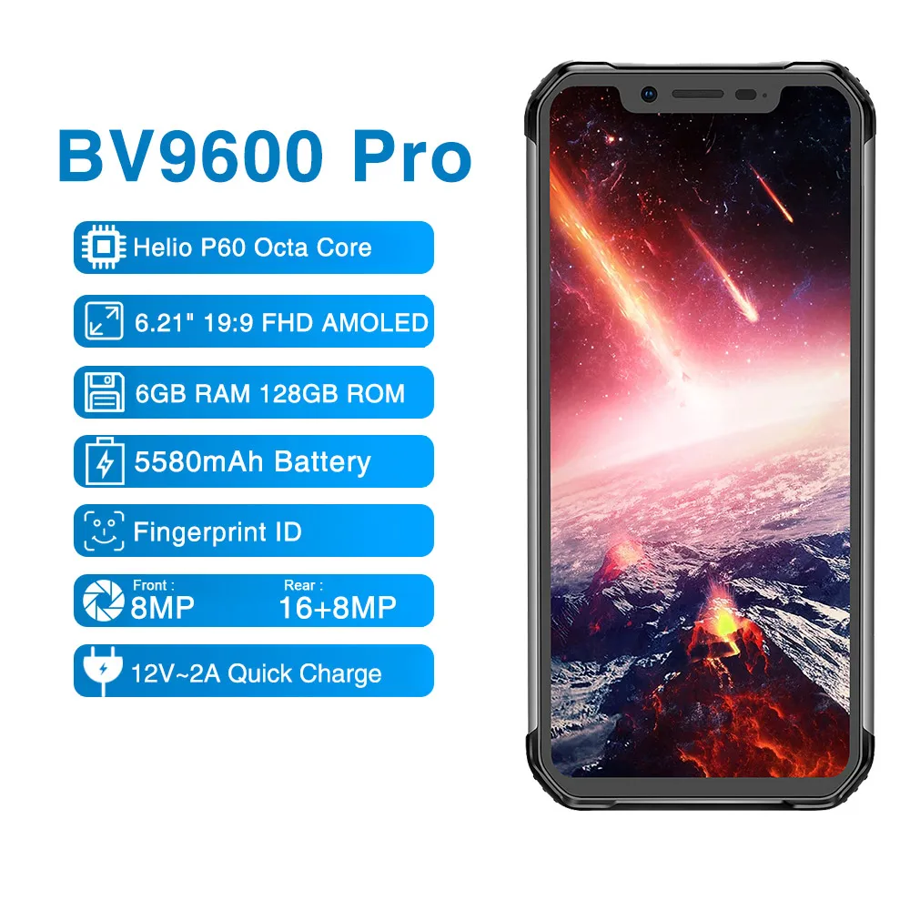 Blackview BV9600 Pro IP68 Водонепроницаемый Helio P60 6 ГБ + 128 мобильного телефона Android 8 1 21 &quot19:9