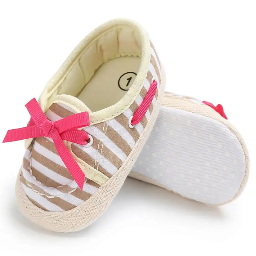 Летняя детская обувь в полоску для малышей без шнуровки Милые детей удобная