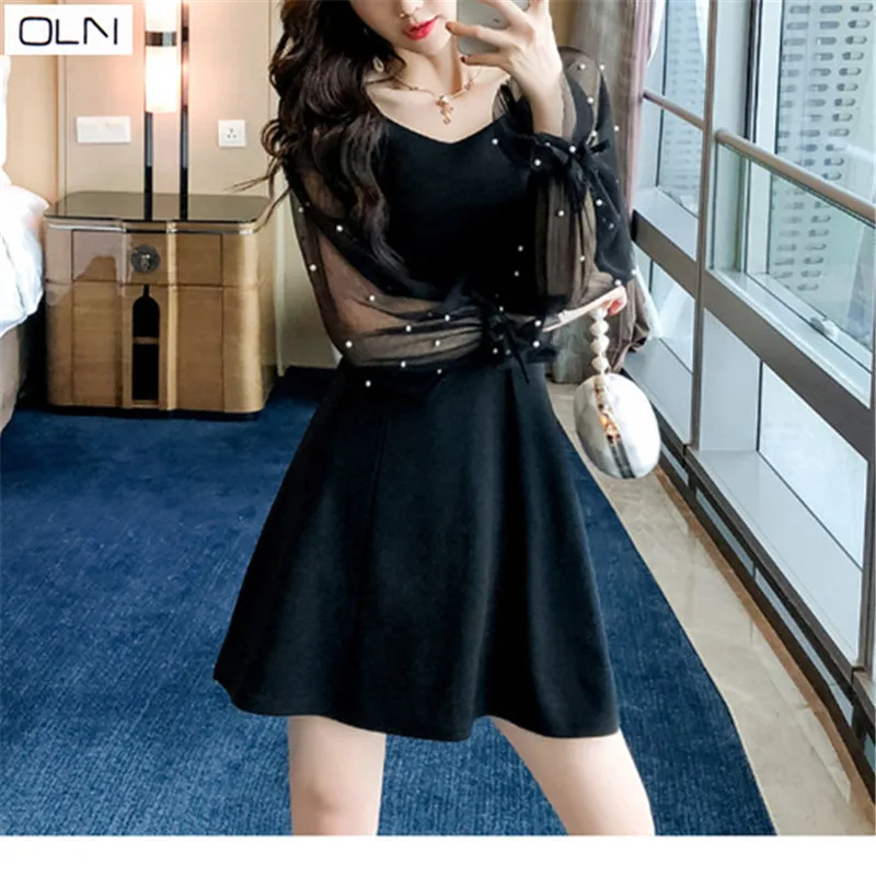 Корейское платье Vestidos летнее в гонконгском стиле новое праздничное с