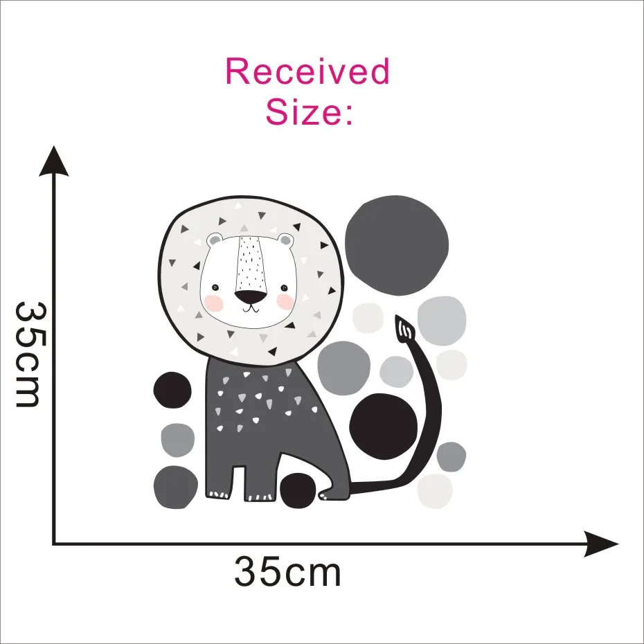 Мультяшные животные Лев в горошек стикер на стену для Nureary детские комнаты Diy