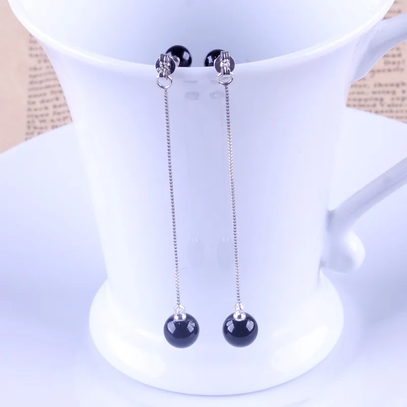 SexeMara Silver Black Red Earrings Ladies Temperament Long Section Of High-Quality Jewelry Manufacturers Wholesale | Украшения и