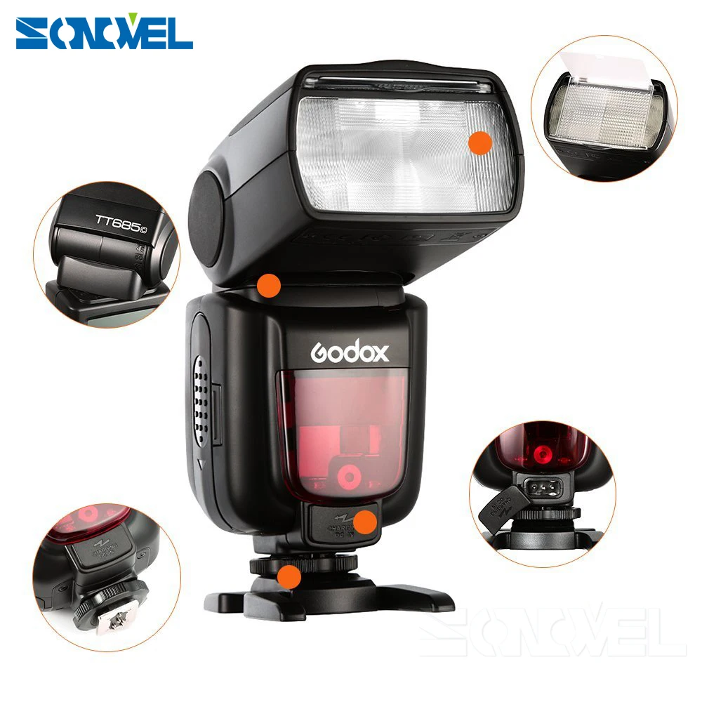 Godox TT685 Flash Speedlite 2 4G 1/8000s TTL GN60 + X1T trigger для CANON NIKON Sony Olympus Fujifilm|flash speedlite|godox tt685trigger for canon