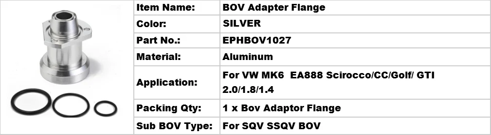 Epman заготовка из алюминиевого сплава SQV SSQV предохранительный адаптер фланец из нержавеющей стали для VW MK6 Scirocco/Golf GTI 2,0/1,8/1,4 EPHBOV1027