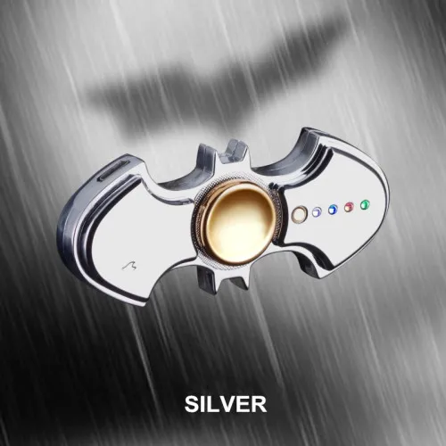 Silver Фиджет с Бэтменом Спиннер электронная USB Зажигалка 3 разновидности светодиодный прикуриватель и ручной Спиннер игрушка плазменная дуговая зажигалка - Цвет: Silver