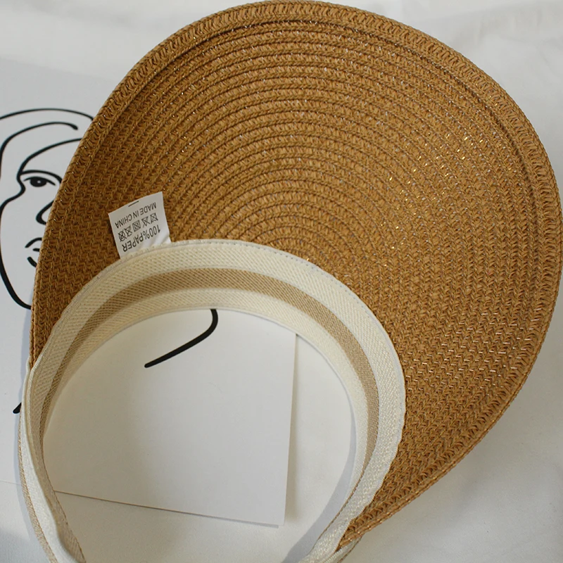 Шляпа женская Соломенная с козырьком и защитой от УФ лучей|Женские пляжные шляпы|