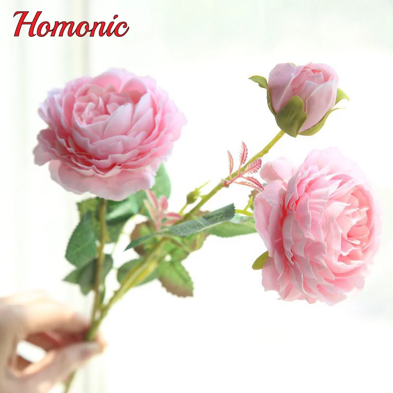 3 головки искусственный Западная Роза Ranunculus Романтический шелковые цветы