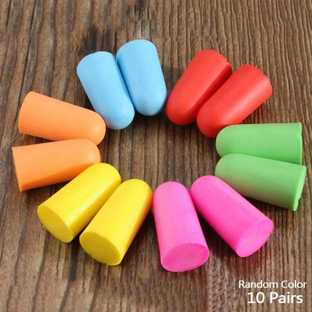 10 пар мягкие классические затычки для ушей из пенопласта путешествий сна