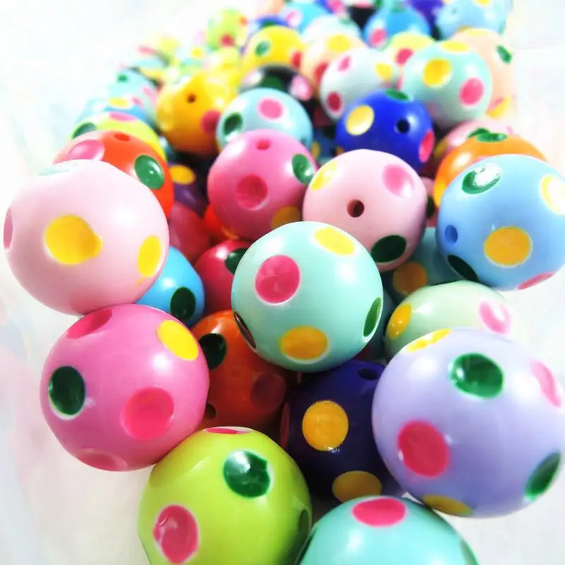 Новинка 2017 7 стилей 20 мм Круглые разноцветные акриловая жвачка бусины для поделок