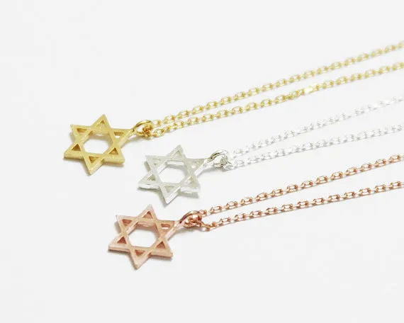Женское ожерелье с подвеской Звезда Давида|star of david|gold choker necklacechoker necklace |