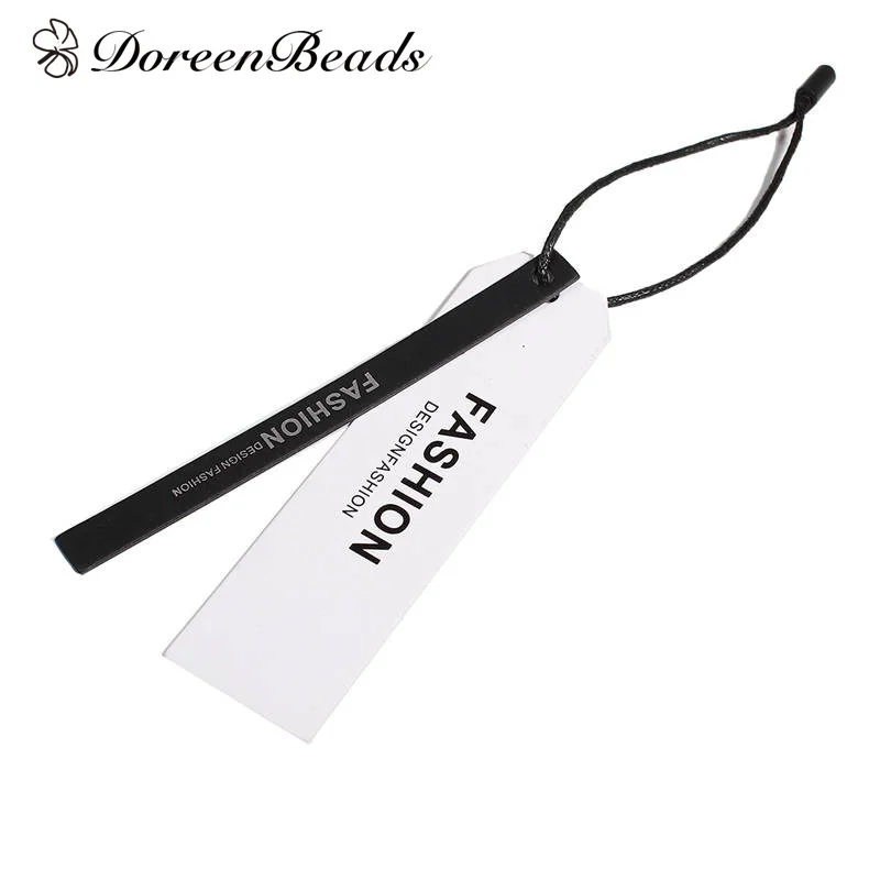 Круглые бумажные бирки DoreenBeads черно-белые прямоугольные пакеты с узором для
