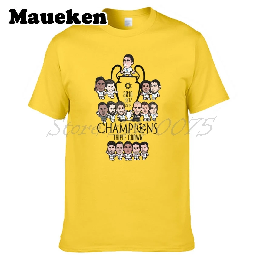 Мужская футболка с тройной короной и мультипликационным кроссвордом Роналду