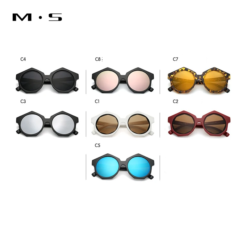 Женские и мужские круглые солнцезащитные очки MS винтажные дизайнерские с