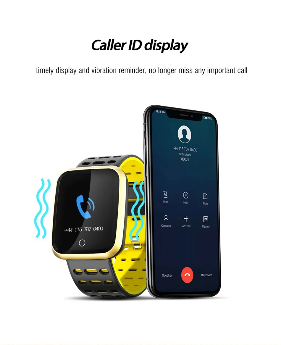 Bakeey N99 Smartwatch Для мужчин Для женщин 1,3 ips большой Экран пользовательские Интерфейс HR кровяное Давление Caller ID Дисплей Смарт-часы