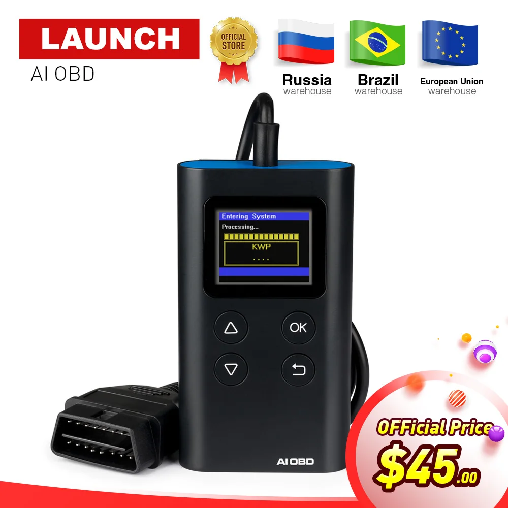 LAUNCH X431 AI OBD OBD2 EOBD сканер кода 2 Автомобильный Поддержка всех 10 моделей OBDII test PK AD310