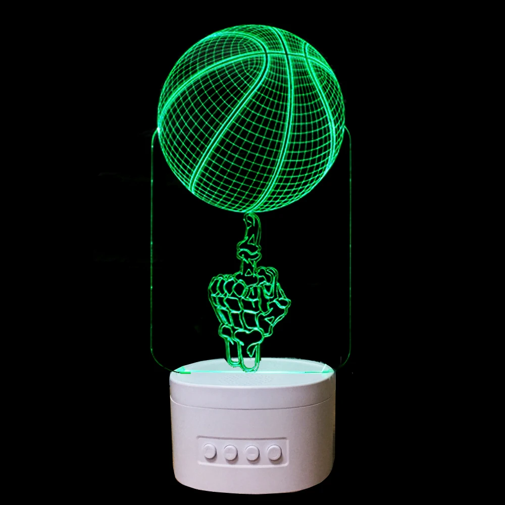 Баскетбольный 3D ночник bluetooth динамик светодиодная музыкальная настольная лампа 5