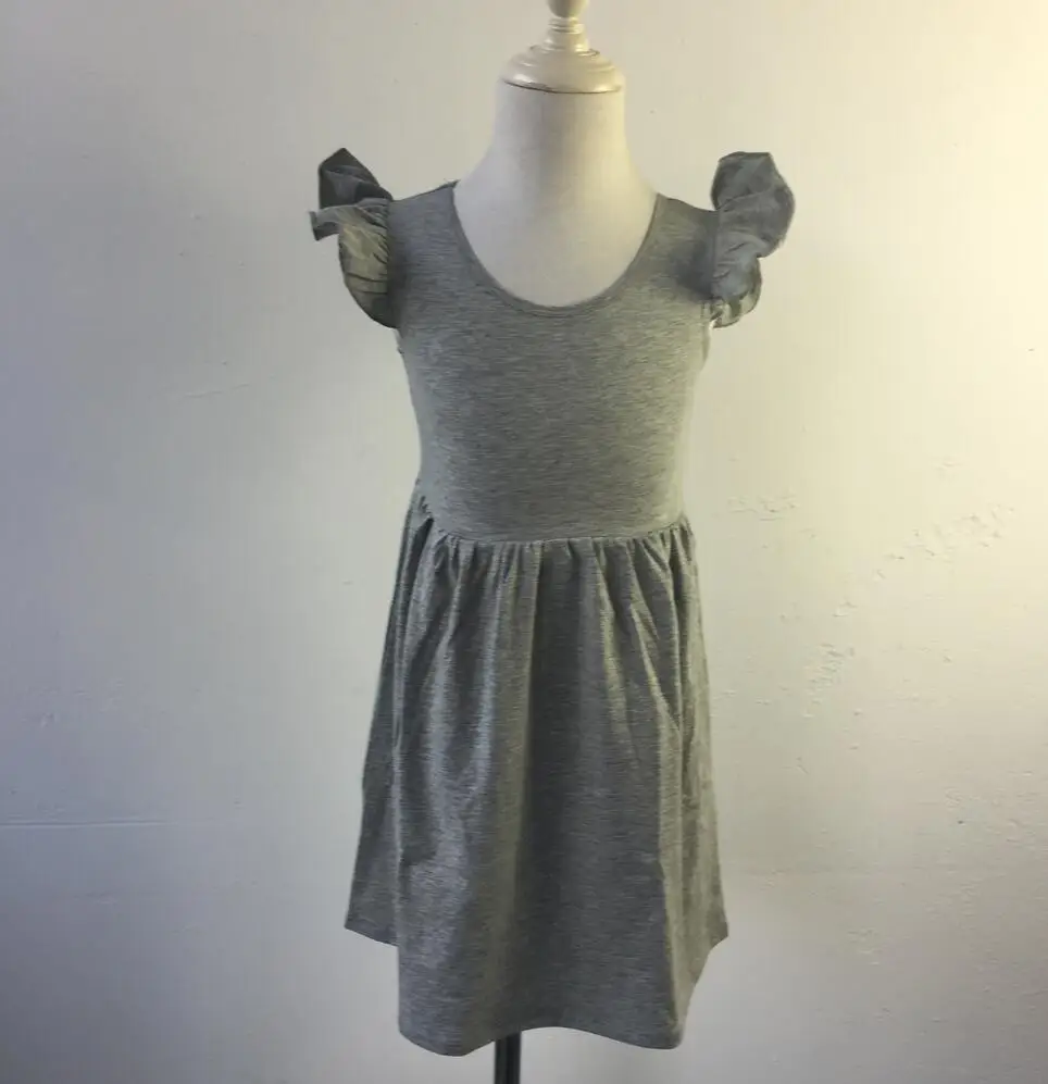 

elegant flutter sleeveless dress factory direct super soft cotton breathable boutique girls dress