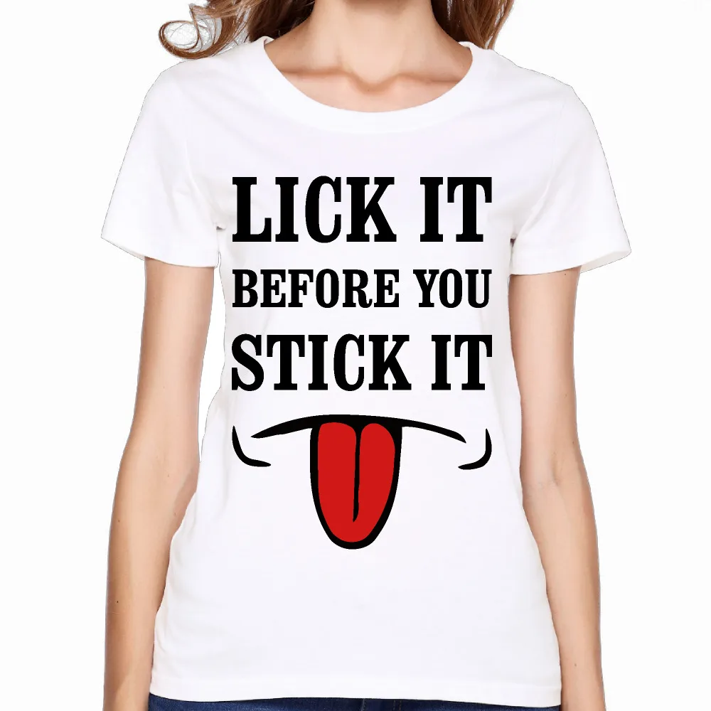 2017 ЯРКО РОЗОВЫЙ Лизать Его Прежде чем Вставить Печати Женщины Премиум Хлопок