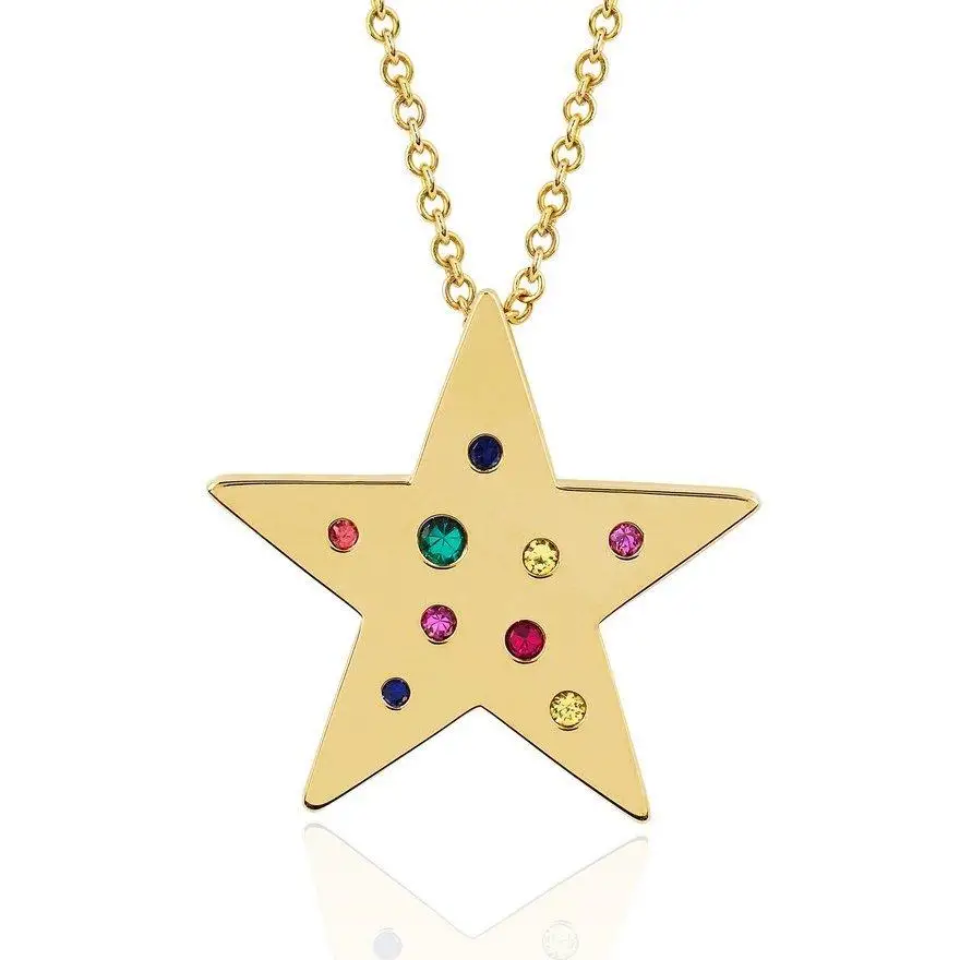 Dropshipping Gold color cz paved Star north star charm pendant necklace for women rainbow trendy fashion wedding jewelry | Украшения и