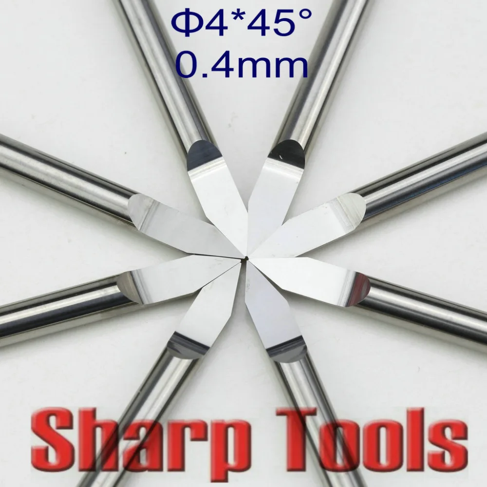 Фрезы ЧПУ твердосплавные Биты для алюминия и латуни 45 углов 4x0 4 мм|cnc router low cost|mill