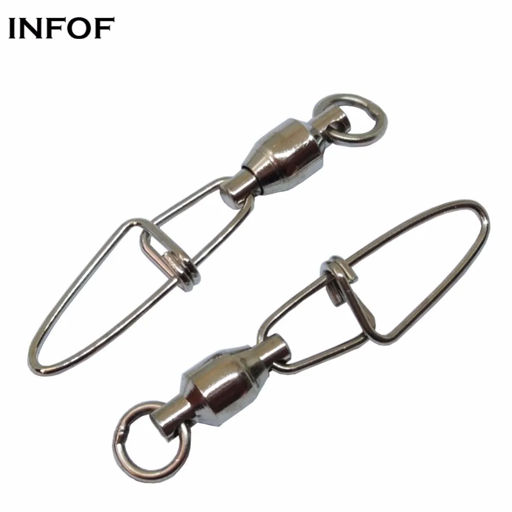 INFOF 50 шт./лот шаровой подшипник swivel с рыбалки оснастки страхование разъем pesca acesorios Giratorios Pesca Emerillon Пече