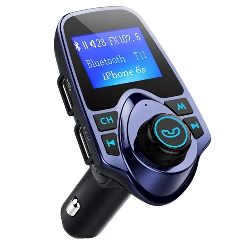C Автомобильный MP3-плеер VicTsing, fm-передатчик, Bluetooth, гарнитура, автомобильный комплект, беспроводной радио аудио адаптер с двойным USB 2.1A USB зарядным устройством - Название цвета: C