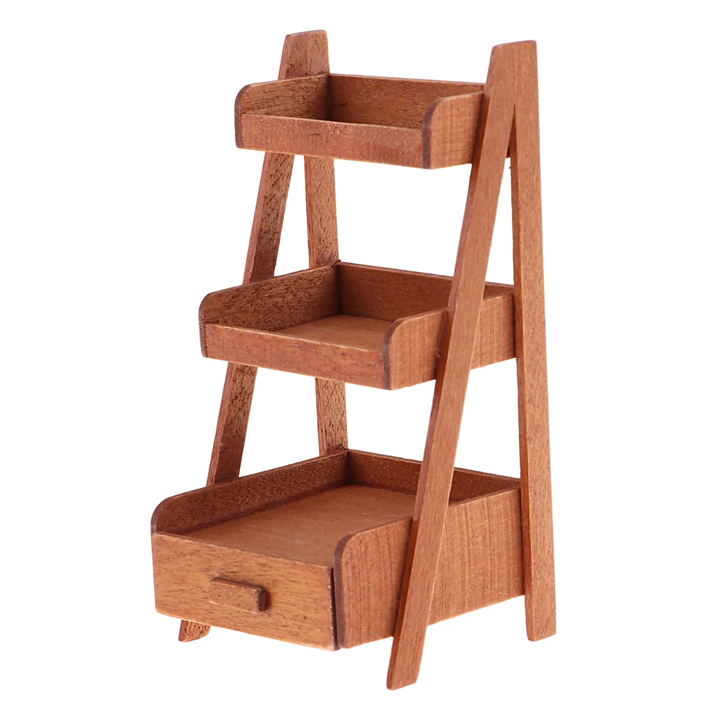 Винтажная трехслойная деревянная подставка для цветов стойка закусок 1/12