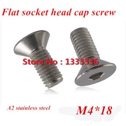 

200pcs M4*18 DIN7991 304 Stainless steel Flat (Countersunk) Head Drive Hexagon Socket Cap Screw Bolt