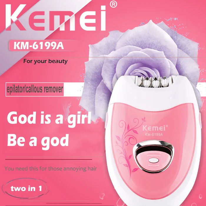 Kemei 2 в 1 перезаряжаемый женский эпилятор для ухода за ногами инструмент Эпилятор Бритва для волос depilador Мозольный прибор для удаления мертвой кожи