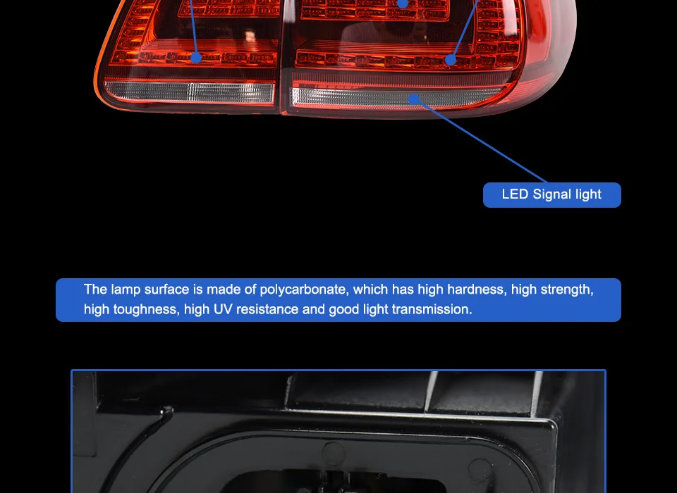 AKD автомобильный Стайлинг для VW Tiguan задний светильник s 2013- Volks wgen Tiguan светодиодный задний светильник задний фонарь DRL+ тормоз+ Парк+ сигнал