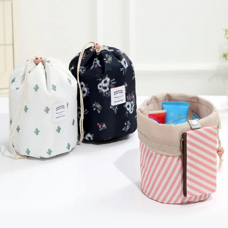 Путешествия Оксфорд полиэстер косметические разное цилиндрический Drawstring сумка для хранения с мини-сумка для путешествий Ванная комната дома