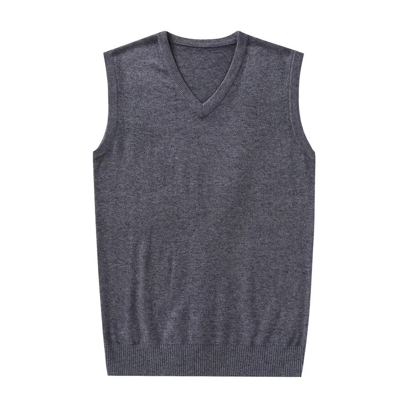 Высококачественный мужской кашемировый свитер осенне зимний без рукавов