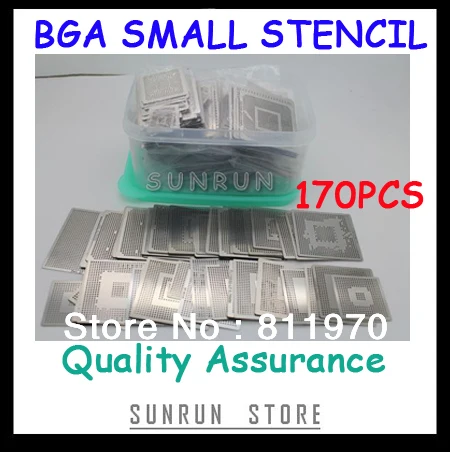 

Free Shipping,New Direct Heating BGA Stencils Set Notebook Dedicated 170 pcs BGA Stencil BGA Reballing Stencil Kit