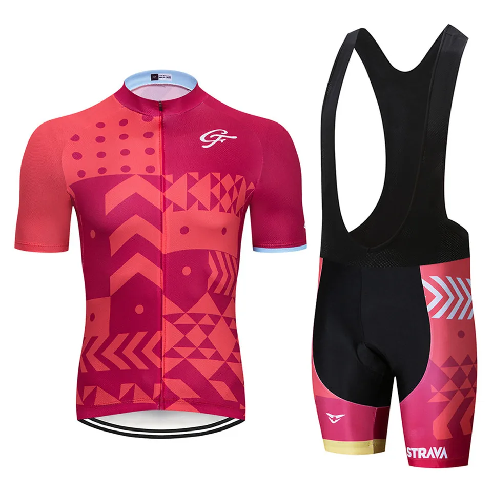 2019 STRAVA летние мужские Pro Велоспорт Джерси комплект велосипед Костюмы MTB