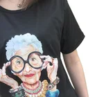 2020 забавная женская футболка в стиле Харадзюку, женская модная свободная футболка с круглым вырезом и принтом очков, повседневная женская футболка с коротким рукавом