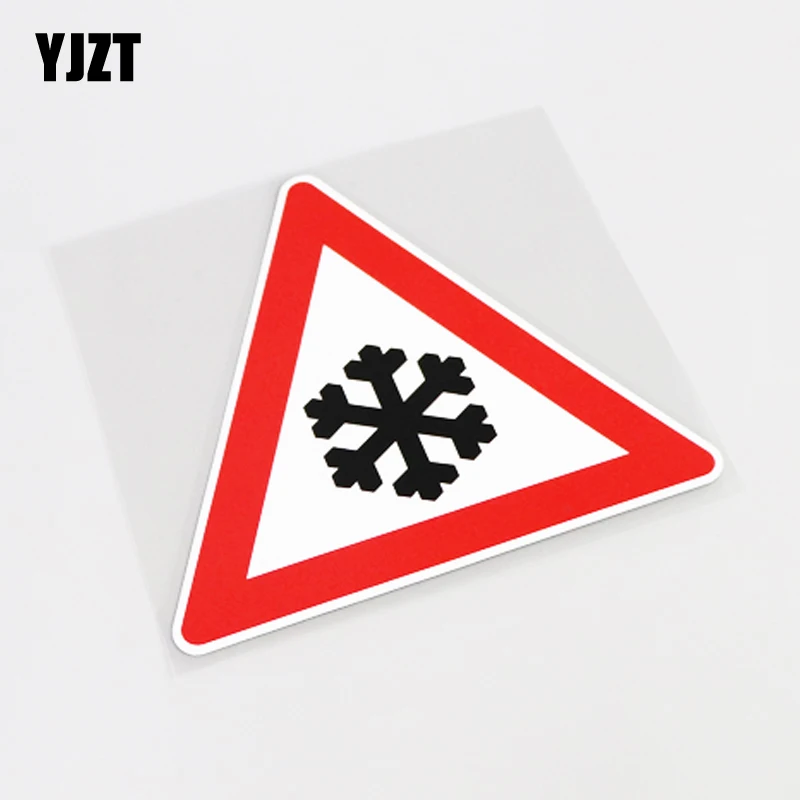 

YJZT 13CM*11.3CM Fashion Graphical Snowflake Warning Mark PVC Decal Car Sticker 13-0919