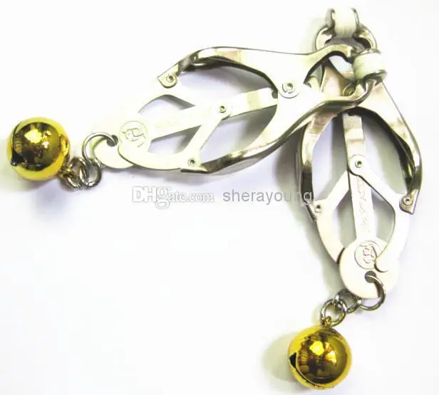 2015 Hot Sale Sexshop Fetish Powerful Bdsm Gear Bondage Steel Nipple Clamps Clips With Bells Stimulator Adult Games Sex Toys | Красота и