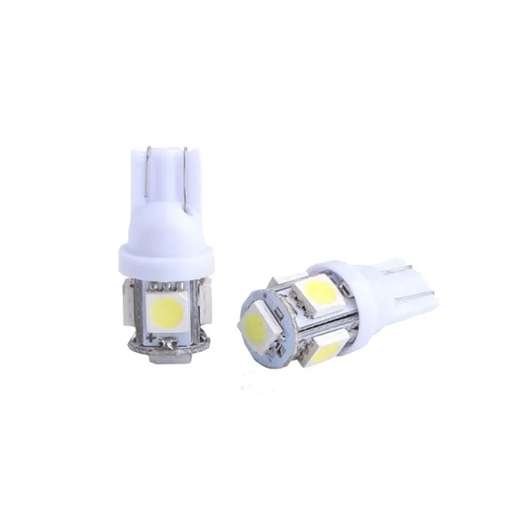 10 шт 12V 24V T10 5SMD 1 Вт 5050 5 SMD 192 168 194 W5W белый/синий/красный/зеленый/желтый/розовый