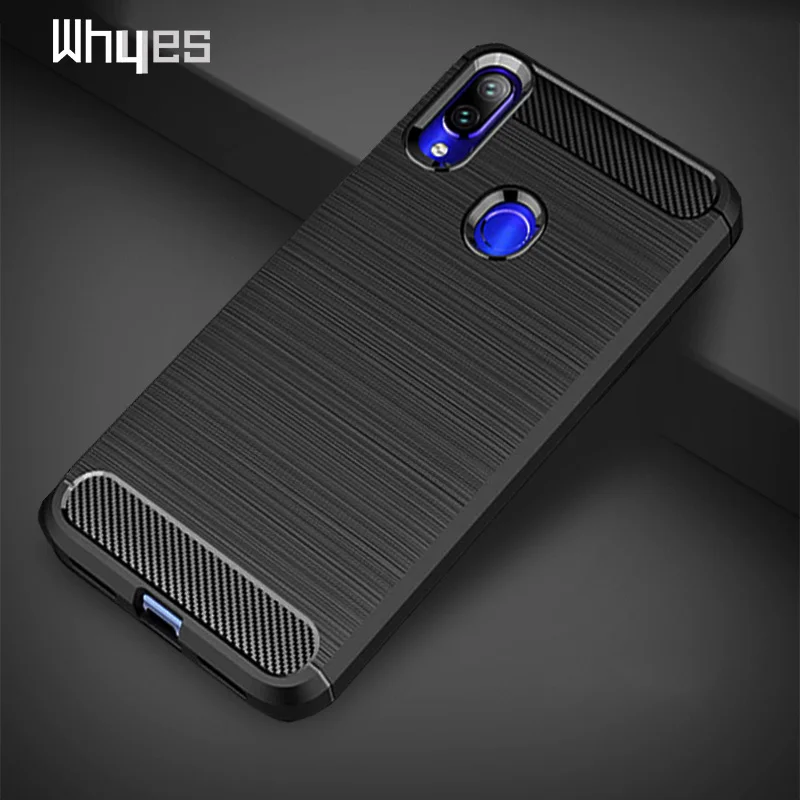 Чехол для Xiaomi Redmi Note 7 Pro Силиконовый ТПУ из углеродного волокна Мягкий