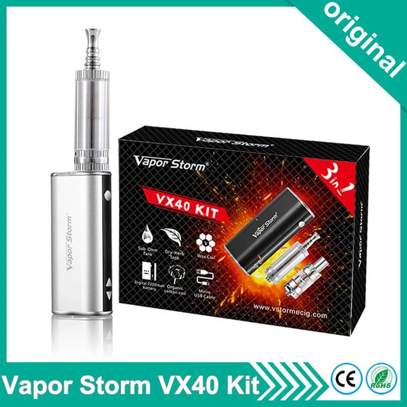 Электронная сигарета 3 в 1 Vapor Storm VX40 40 Вт аккумулятор 2200 мАч бокс мод вейп масло