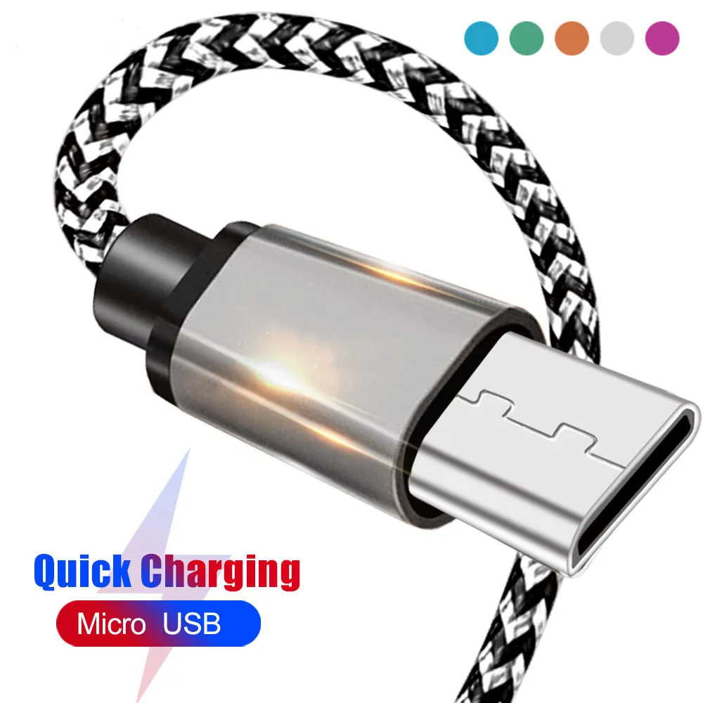 Micro USB Cable 5V 2.4A Fast Charging microusb Mobile Phone Cables For Samsung s7 Xiaomi Nexus Android 0.2m 1m 2m 3m usb cable | Мобильные
