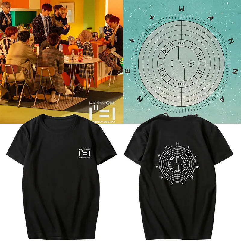 KPOP WANNA ONE Album Power of Destiny Tees Hip Hop Tshirt T Shirt Short Sleeve Tops T-shirts PT1003 | Женская одежда