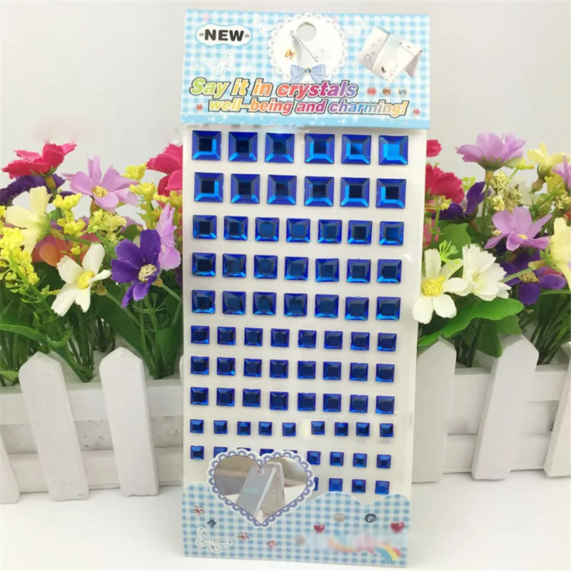 Мультфильм Квадратных Мотив Стразы Стикер Детские Игрушки Flatback Бусы Наклейка