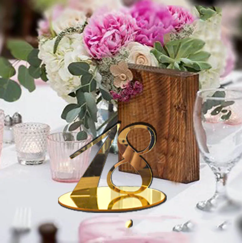 Акриловые цифры для свадеб и торжеств стоечные золотые серебряные черные