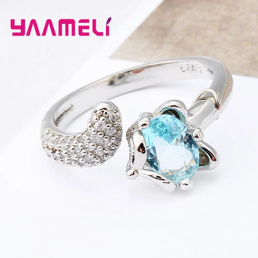 Женские кольца с белыми кристаллами регулируемые в виде лисы|adjustable rings for women|rings