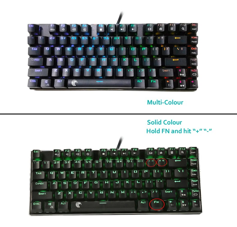 81 клавиши компактный RGB игровая механическая клавиатура с подсветкой компьютерный ПК настольный ноутбук красный коричневый синий черный переключатель геймерская клавиатура