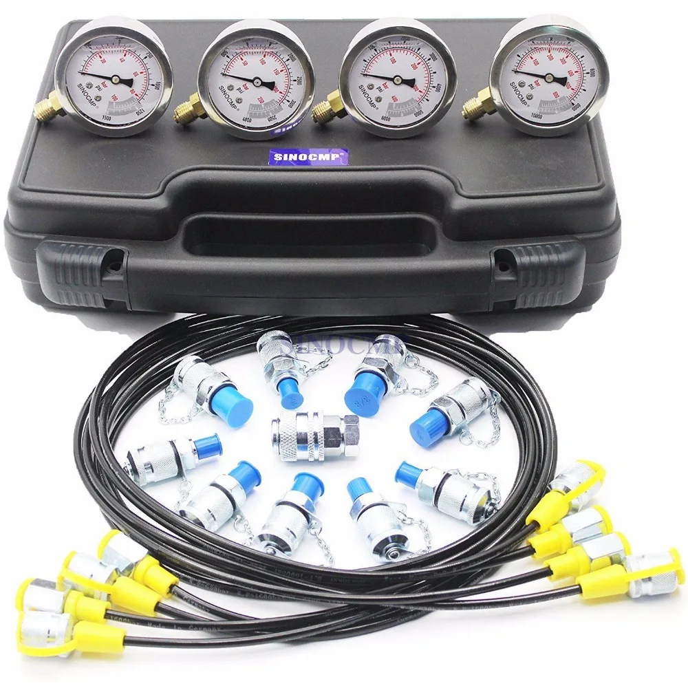 Excavator Hydraulic Pressure Gauge Test Kit Diagnostic Tool Black Plastic box 1 year warranty | Обустройство дома
