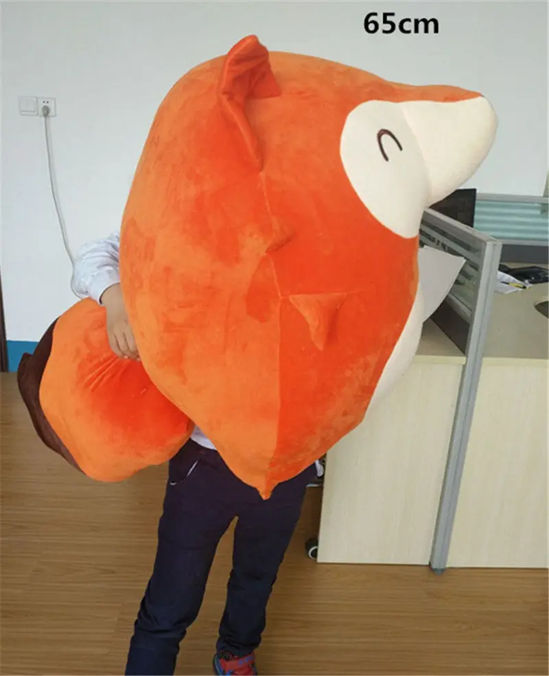 Dorimytrader New Lovely 65cm Big Soft Cartoon Fox Plush Toy 26'' Giant Cute Animal Stuffed Pillow Doll Kids Gift DY61527 | Игрушки и