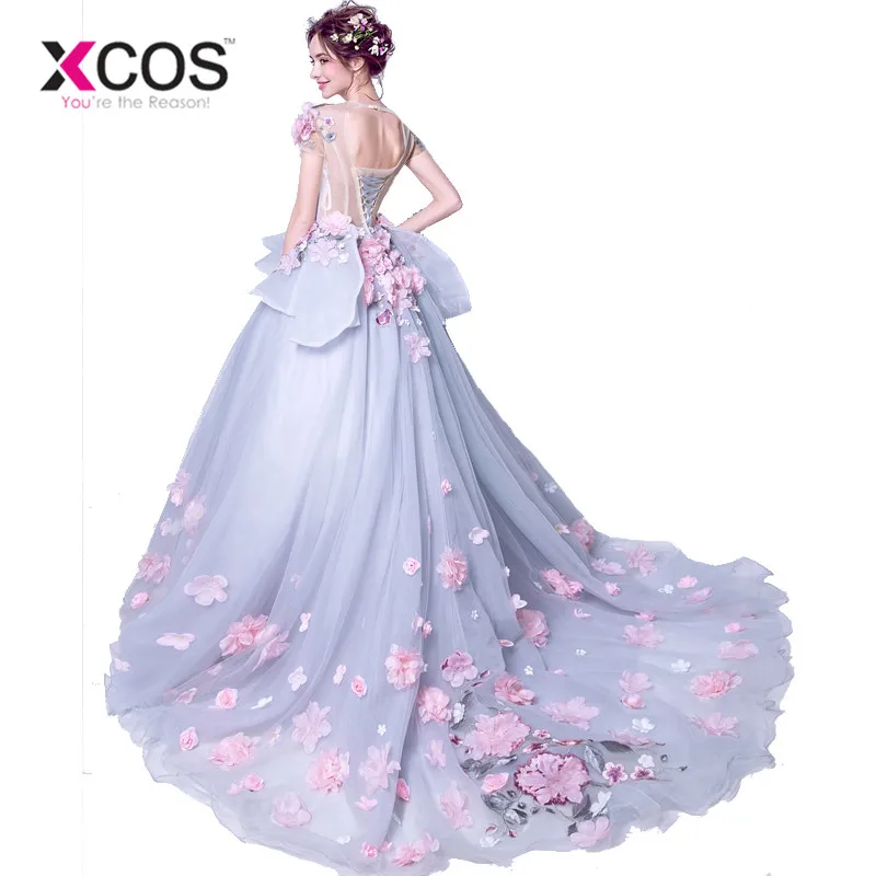 XCOS 2018 Цветочные подвенечные платья бальное платье с цветочным рисунком для