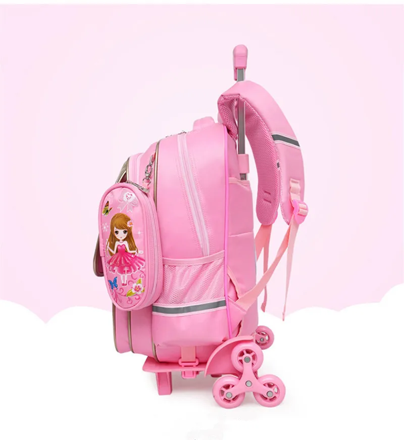Набор детских школьных сумок на колесиках Mochilas, детские рюкзаки с колесиками, багаж для девочек, рюкзак, рюкзак, детский школьный рюкзак