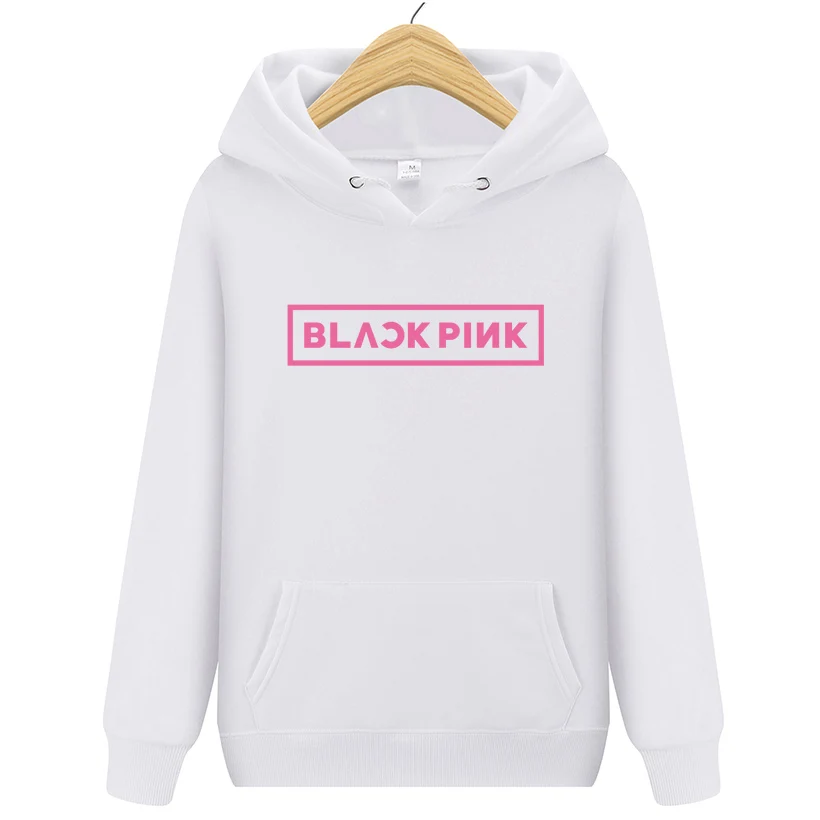 White XUANSHOW BLACKPINK альбом женские толстовки Толстовка с принтом Повседневный Топ осень длинный рукав толстовка кофты Moletom - Цвет: White